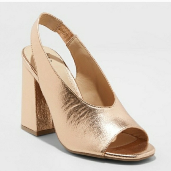 a new day Shoes - VALERIE OPEN TOE VAMP SLINGBACK BLOCK HEELS SANDAL